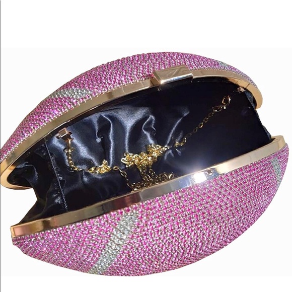 Posh Pink Dazzling Football 🏈 Clutch Bag - Picture 3 of 5